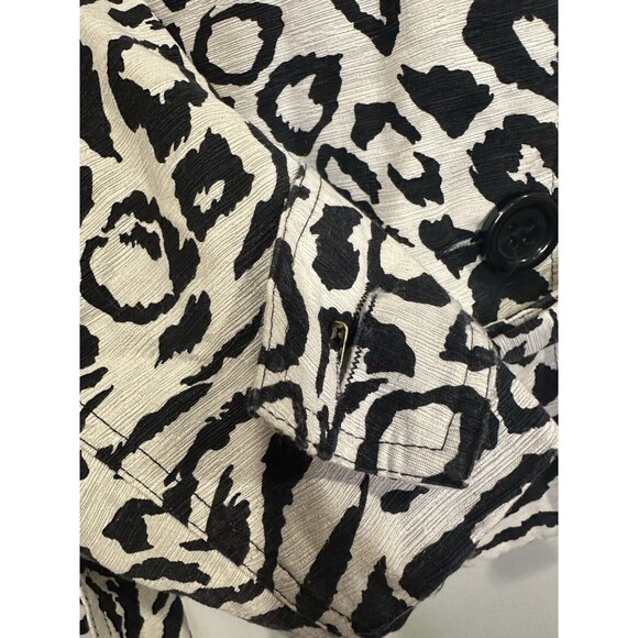 Marina Luna Womens Black And White Animal Print JacketSize S Trendy Casual - Picture 7 of 11